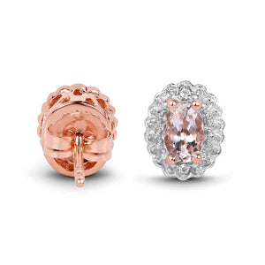 2.28 Carat Genuine Morganite and White Topaz .925 Sterling Silver 3 Piece Jewelry Set (Ring, Earrings, and Pendant w/ Chain)