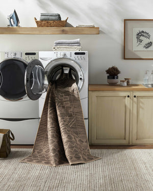 Halle Tan Washable Area Rug - Clearance