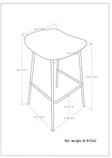 Horizons Faux Leather Stool with Padded Seat and Footrest, Set of 2