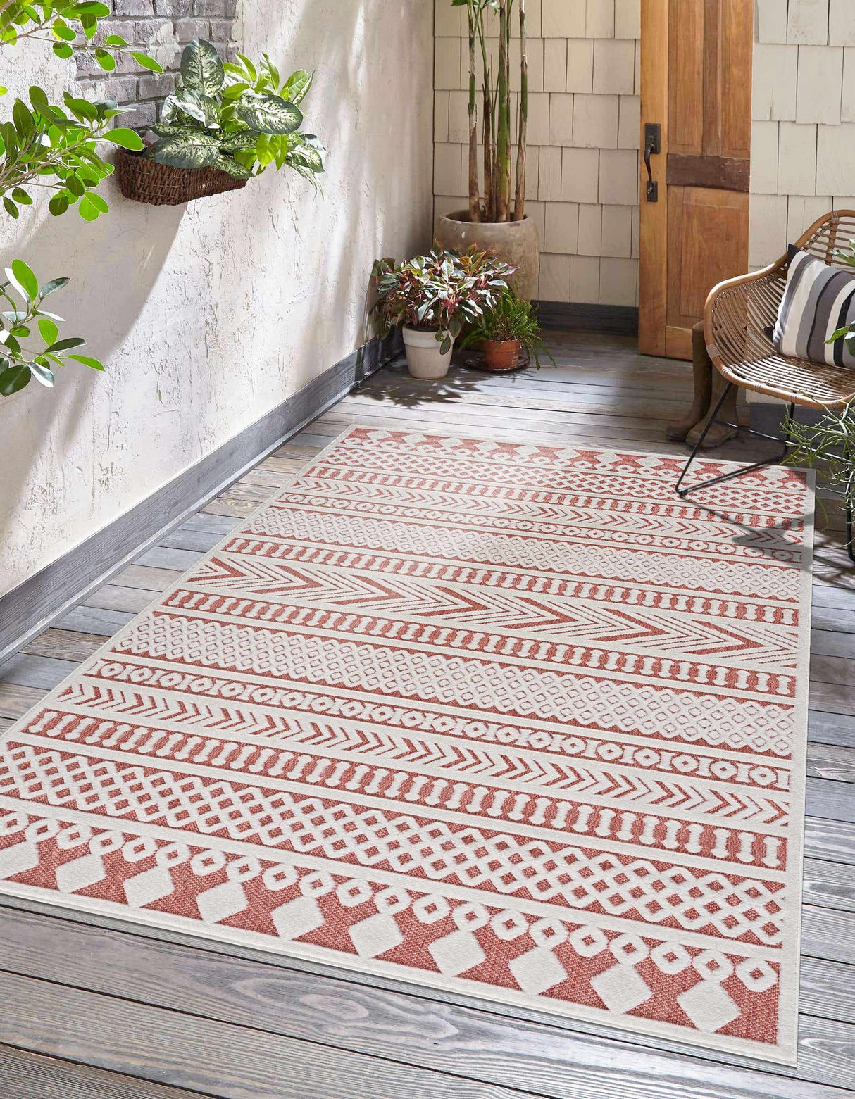 Jove Orange Outdoor Rug - Clearance