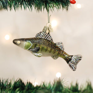 Walleye Fish Glass Ornament