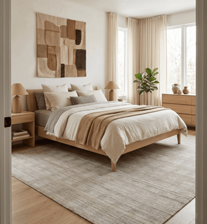 Shaded Beige 8x10 Hand Made Blended Wool Flatwoven Area Rug