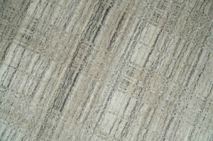 Shaded Beige 8x10 Hand Made Blended Wool Flatwoven Area Rug