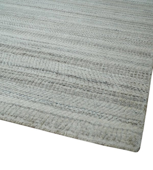 Shaded Beige and Camel 8x10 Hand Made Blended Wool Flatwoven Area Rug
