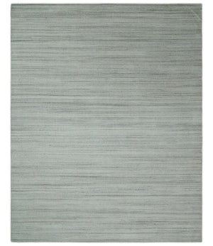 Shaded Beige and Camel 8x10 Hand Made Blended Wool Flatwoven Area Rug