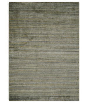 Modern Shaded Beige 5x7 Blended Bamboo Silk Hand Woven Area Rug