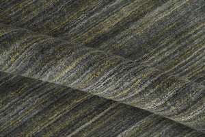 Modern Solid Olive and Gray 5x7 Blended bamboo Silk Hand Woven Area Rug