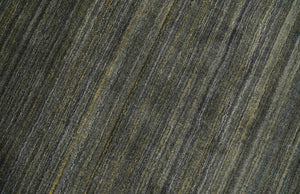 Modern Solid Olive and Gray 5x7 Blended bamboo Silk Hand Woven Area Rug