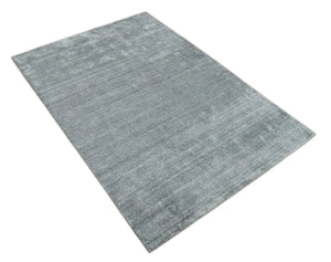 Modern Shaded Silver 5x7 Blended Wool Hand Woven Area Rug