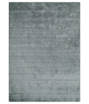 Modern Shaded Silver 5x7 Blended Wool Hand Woven Area Rug