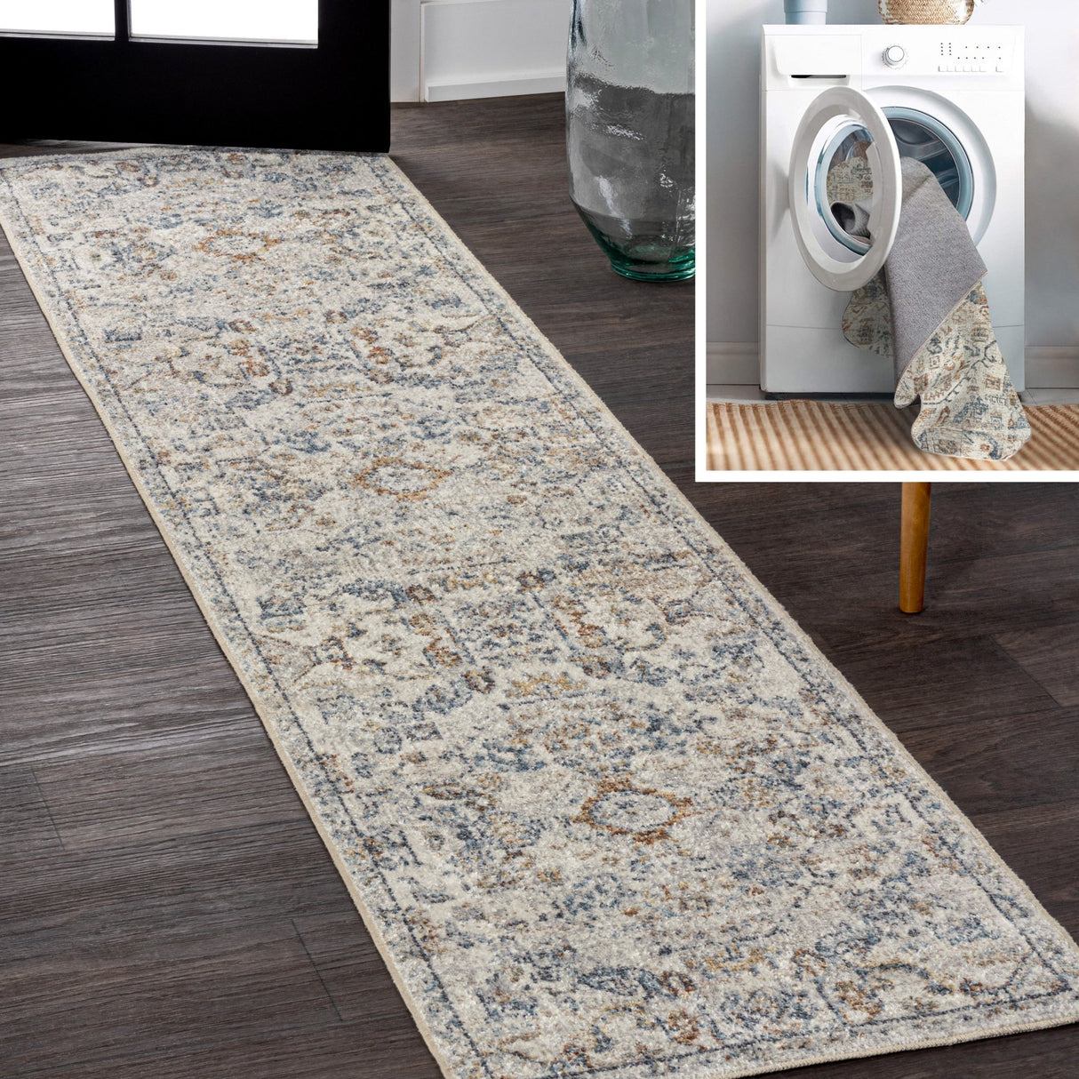 Shaemus Bohemian Medallion Low - Pile Machine - Washable Runner Rug - Tuesday Morning - Runner Rugs
