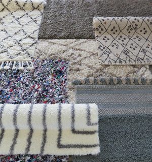 Catoosa White/Black Trellis Wool Rug - Clearance