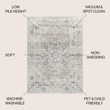 Shaii Global Medallion Low - Pile Machine - Washable Area Rug - Tuesday Morning - Area Rugs