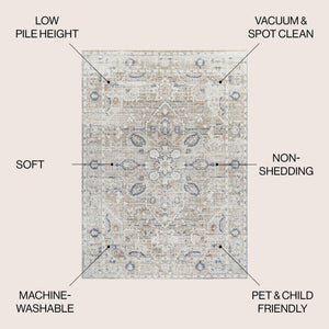 Shaii Global Medallion Low - Pile Machine - Washable Area Rug - Tuesday Morning - Area Rugs