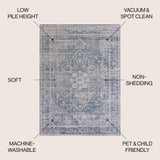 Shaii Global Medallion Low - Pile Machine - Washable Area Rug - Tuesday Morning - Area Rugs