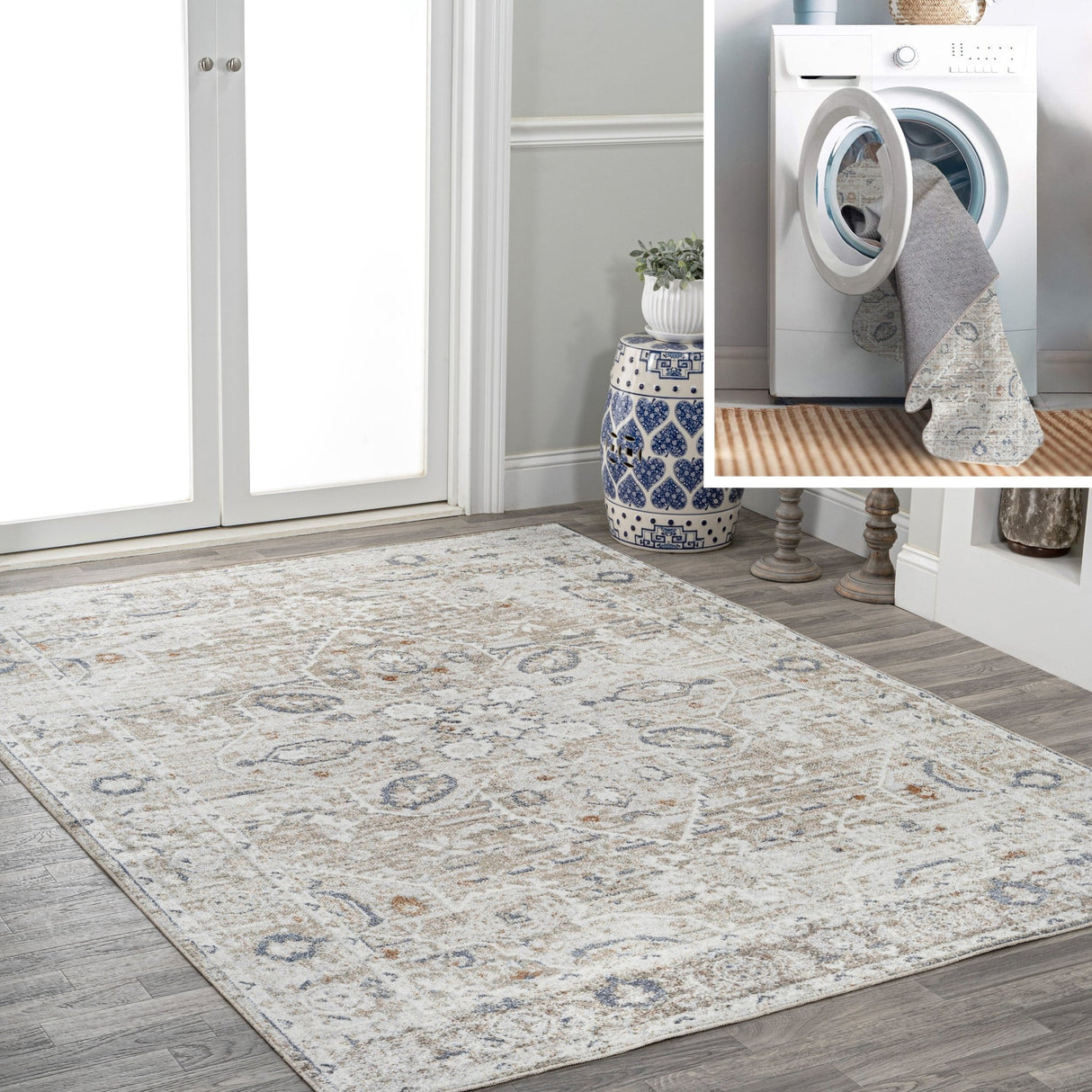 Shaii Global Medallion Low - Pile Machine - Washable Area Rug - Tuesday Morning - Area Rugs