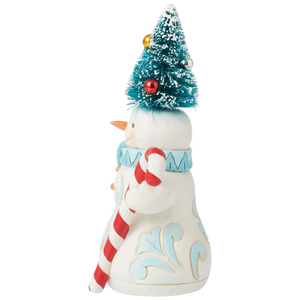 Snowman with Sisal Tree Hat Figurine