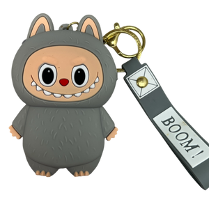 Silicone Labubu Coin Purse Key Chain Pendant (Grizzly Grey Edition)