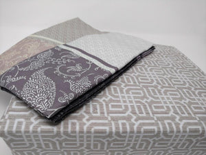 DaDa Bedding Jacquard Grey Floral Paisley Flat Sheet & Pillow Cases Set (FS8222)