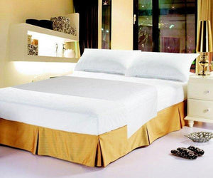 DaDa Bedding White Soft Fitted & Flat Bed Sheets w/ Pillow Cases Set (FSFS098765)