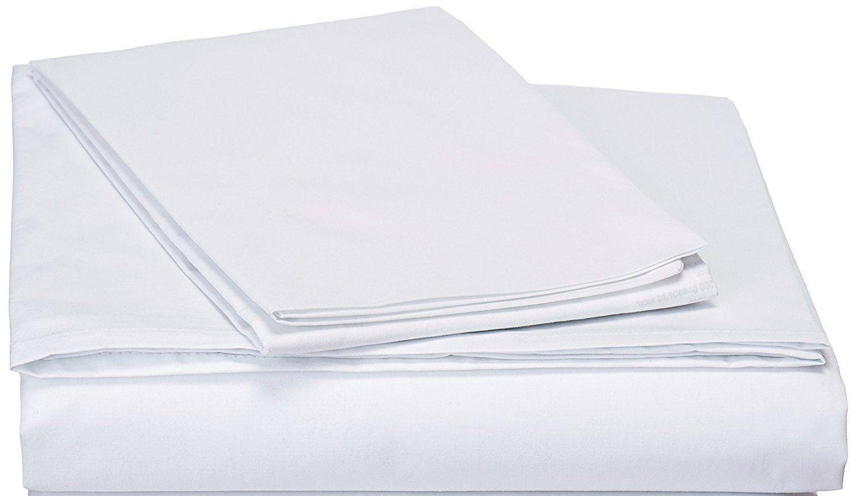 DaDa Bedding White Fitted Sheet Only & Pillow Cases Set (FTS098765)