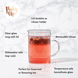 Blake glass tea infuser mug by pinky up