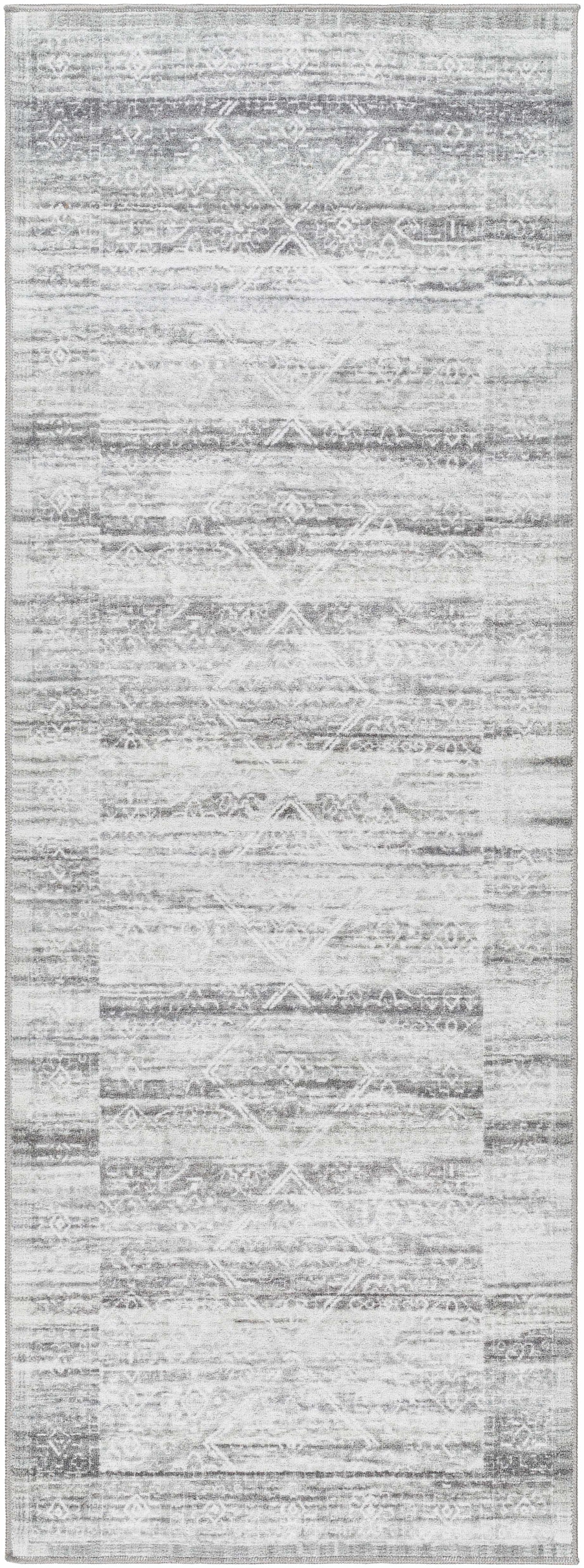 Blake Light Gray Washable Area Rug - Clearance