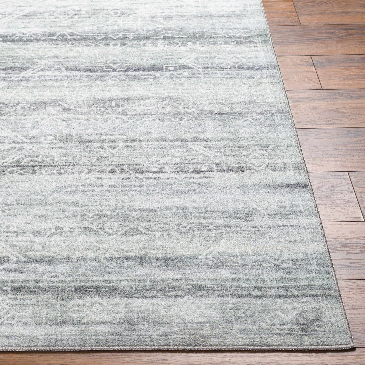 Blake Light Gray Washable Area Rug - Clearance