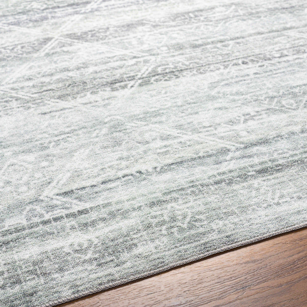 Blake Light Gray Washable Area Rug - Clearance