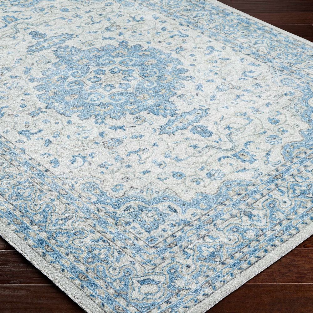 Farai Silver Blue Medallion Area Rug - Clearance