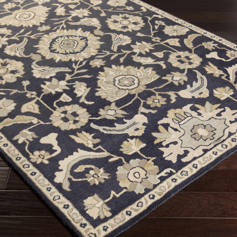 Caesar CAE-1164 Black Floral Wool Rug
