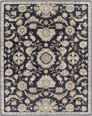 Caesar CAE-1164 Black Floral Wool Rug