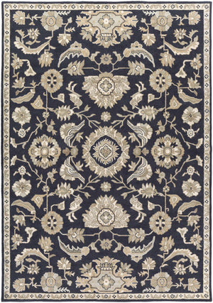 Caesar CAE-1164 Black Floral Wool Rug