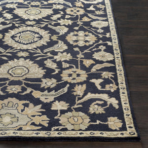 Caesar CAE-1164 Black Floral Wool Rug