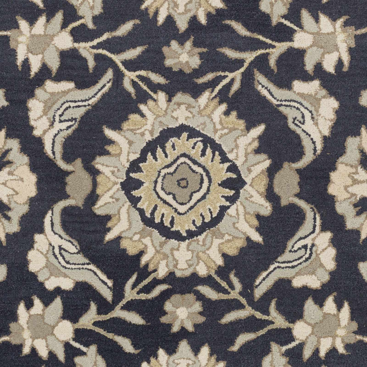 Caesar CAE-1164 Black Floral Wool Rug
