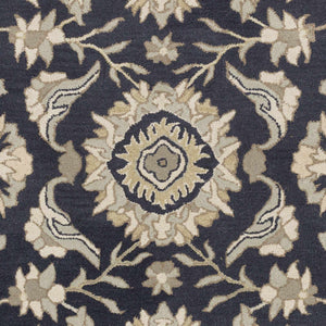 Caesar CAE-1164 Black Floral Wool Rug