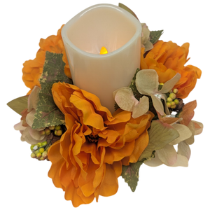 9-Inch Harvest Candle Ring with LED Pillar Candle