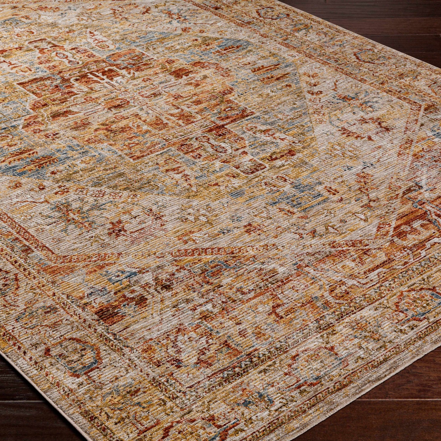 Alois Rust Rich Textured Traditional Rug