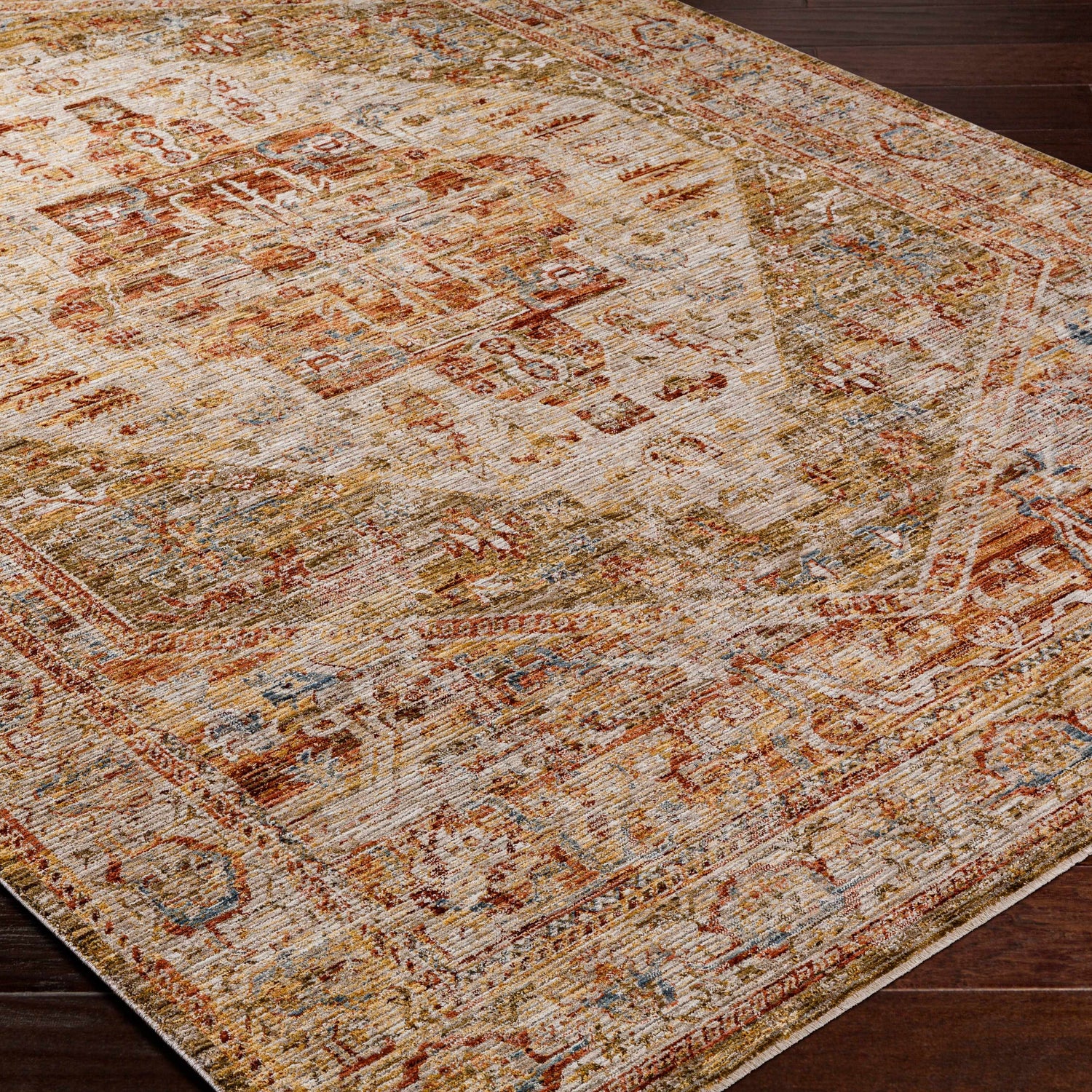 Alois Tan Rich Textured Traditional Rug