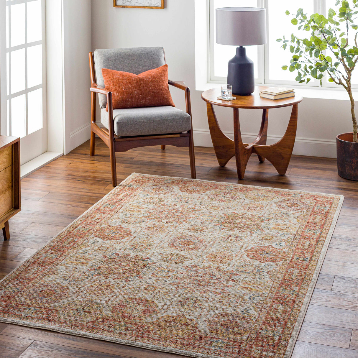 Ange Rust Rich Textured Traditional Rug