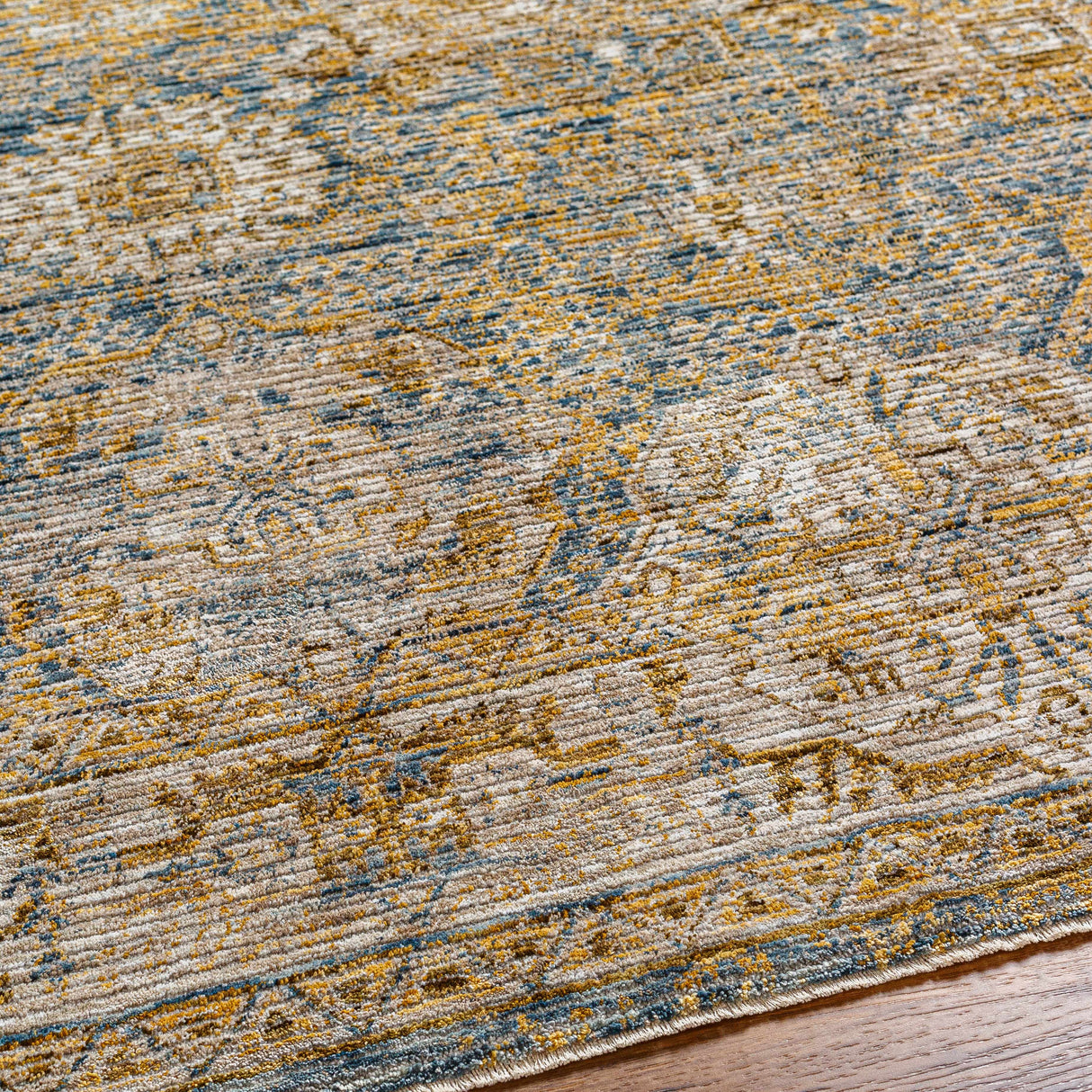 Ange Cream & Blue Rich Textured Rug