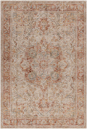 Cress Rust Rich Textured Traditional Rug