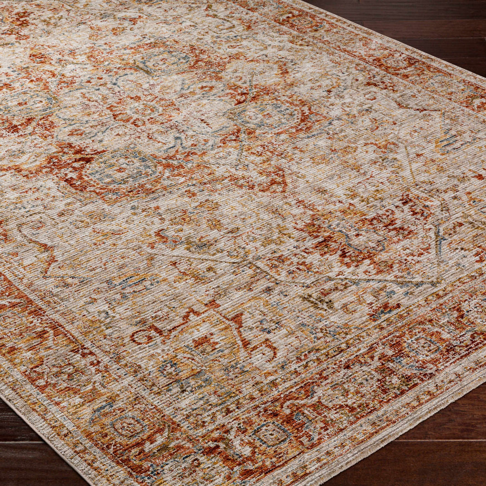 Cress Rust Rich Textured Traditional Rug