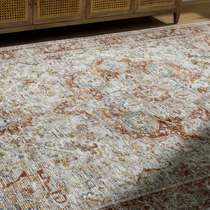 Cress Rust Rich Textured Traditional Rug