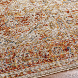 Cress Rust Rich Textured Traditional Rug
