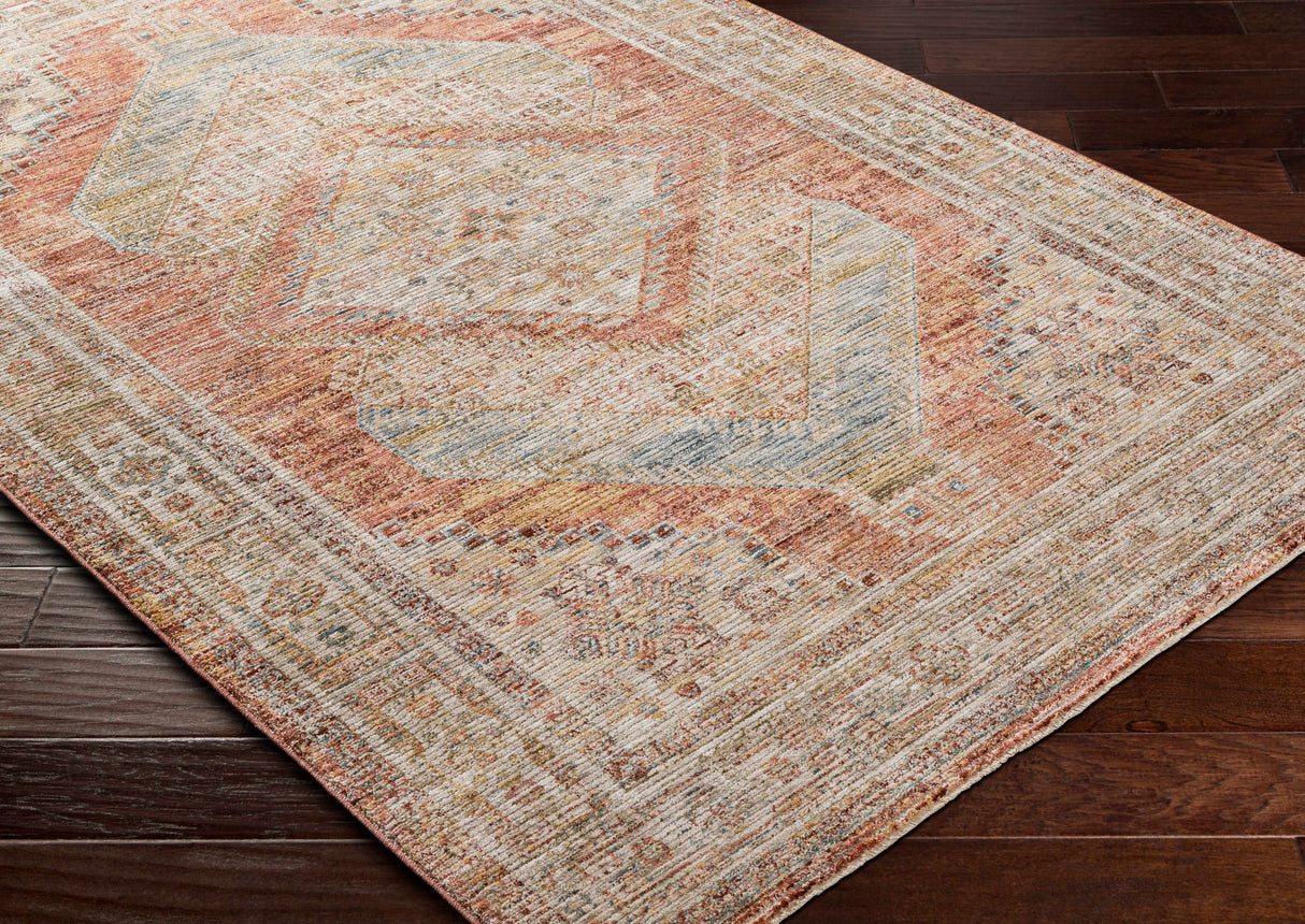 Moya Rust Rich Textured Traditional Rug