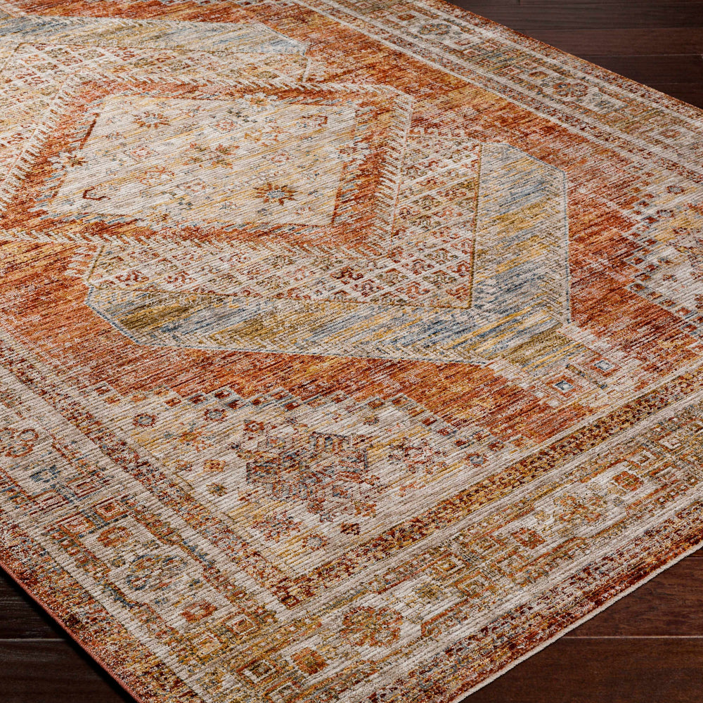 Moya Rust Rich Textured Traditional Rug