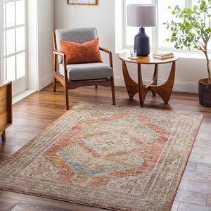 Moya Rust Rich Textured Traditional Rug