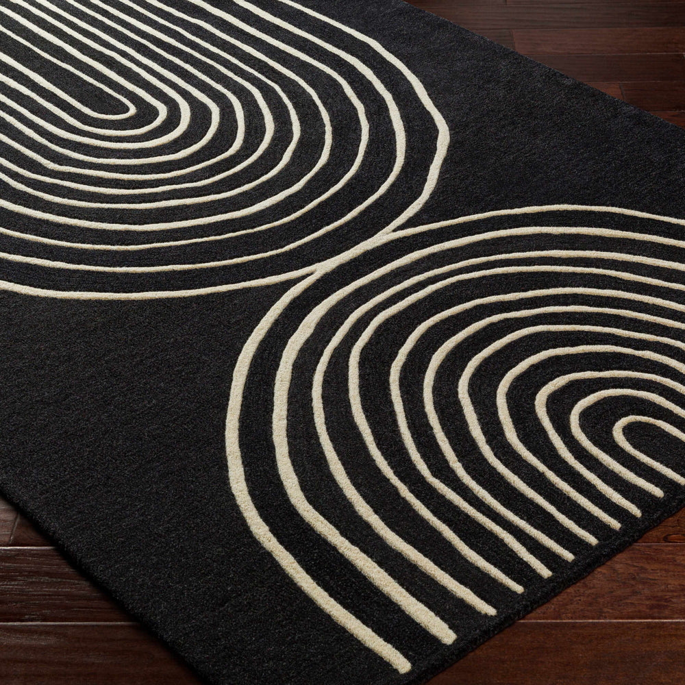 Fuat Black Wool Rug