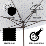 Sidney classic midcentury rectangular half market patio umbrella with crank - Tuesday Morning - Umbrellas & Sunshades